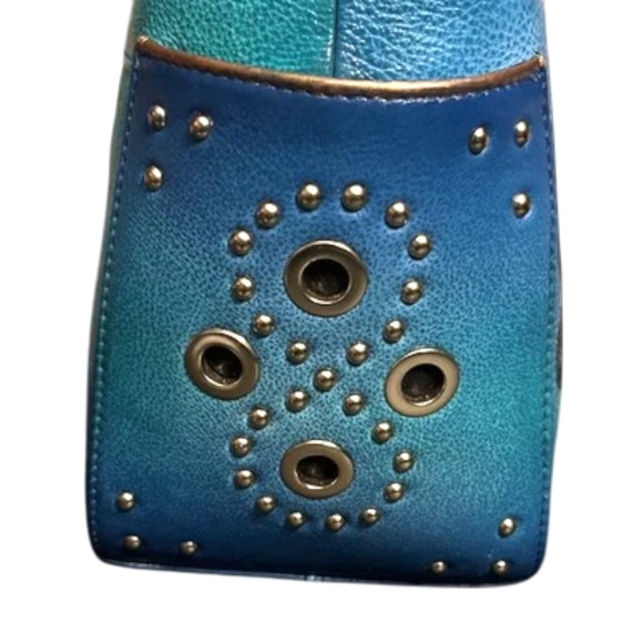Anuschka Hand‎ Painted Hobo Bag – Blue Mermaid, Leather Purse, 9"x8.25"x4.75" - Picture 12 of 16